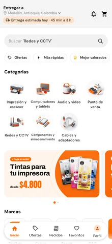 Pantalla de inicio de la app Pideme